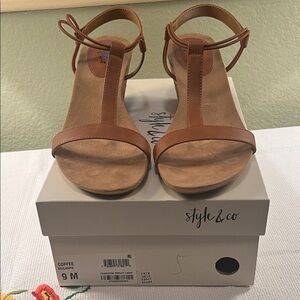 Style & Co. Women's Brown Sandals Sz 9